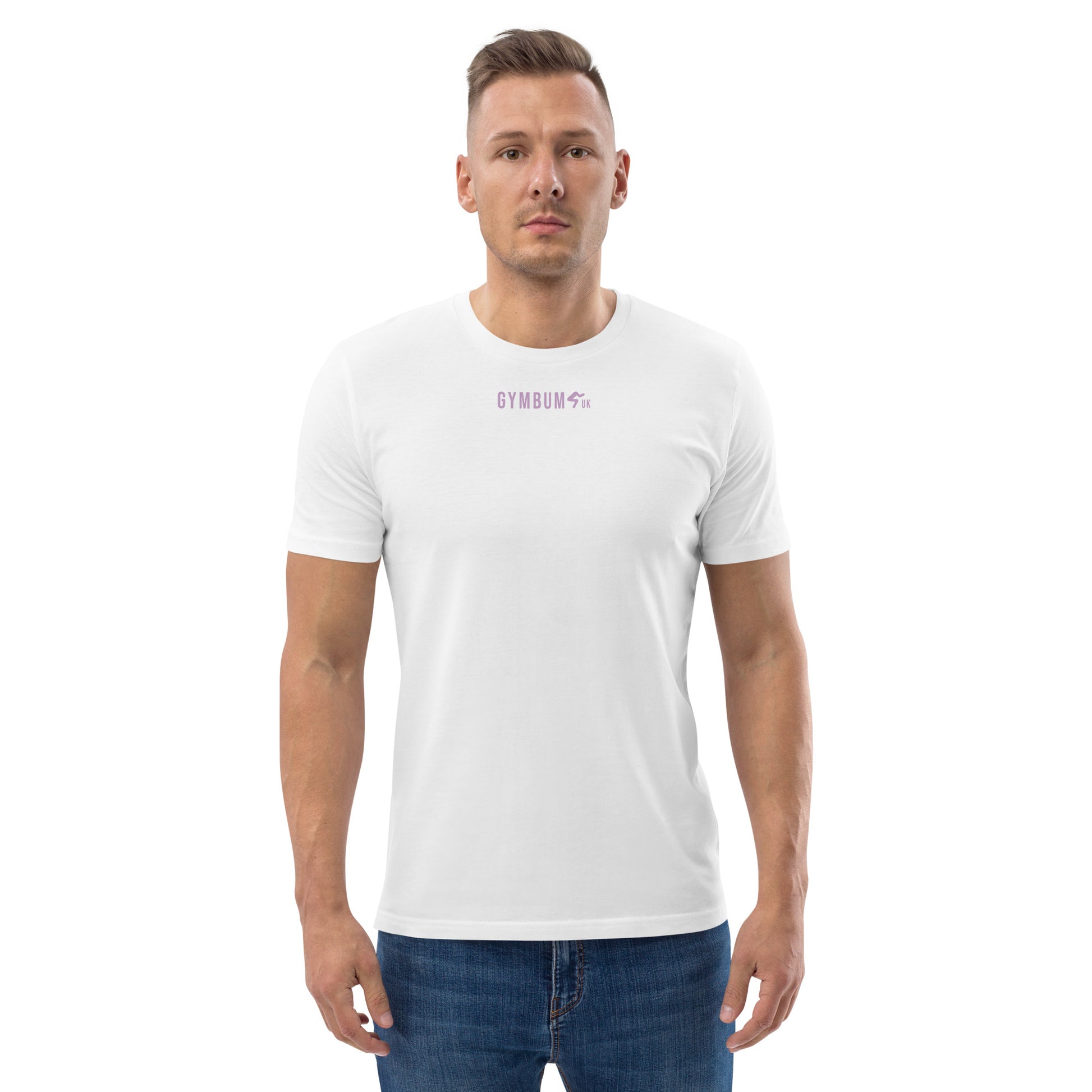 The GymbumUK Lilac Long Logo Organic Cotton T-shirt