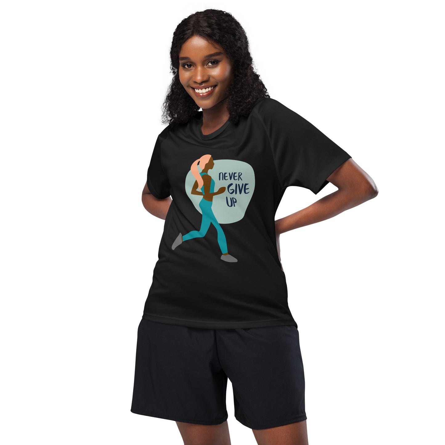 The Gymbum UK QuickDry Women's Never Give Up Performance Tee