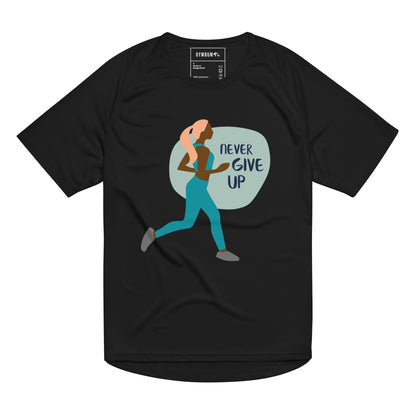 The Gymbum UK QuickDry Women's Never Give Up Performance Tee