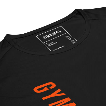 The GymbumUK Orange Long Logo Flex QuickDry Performance T-Shirt