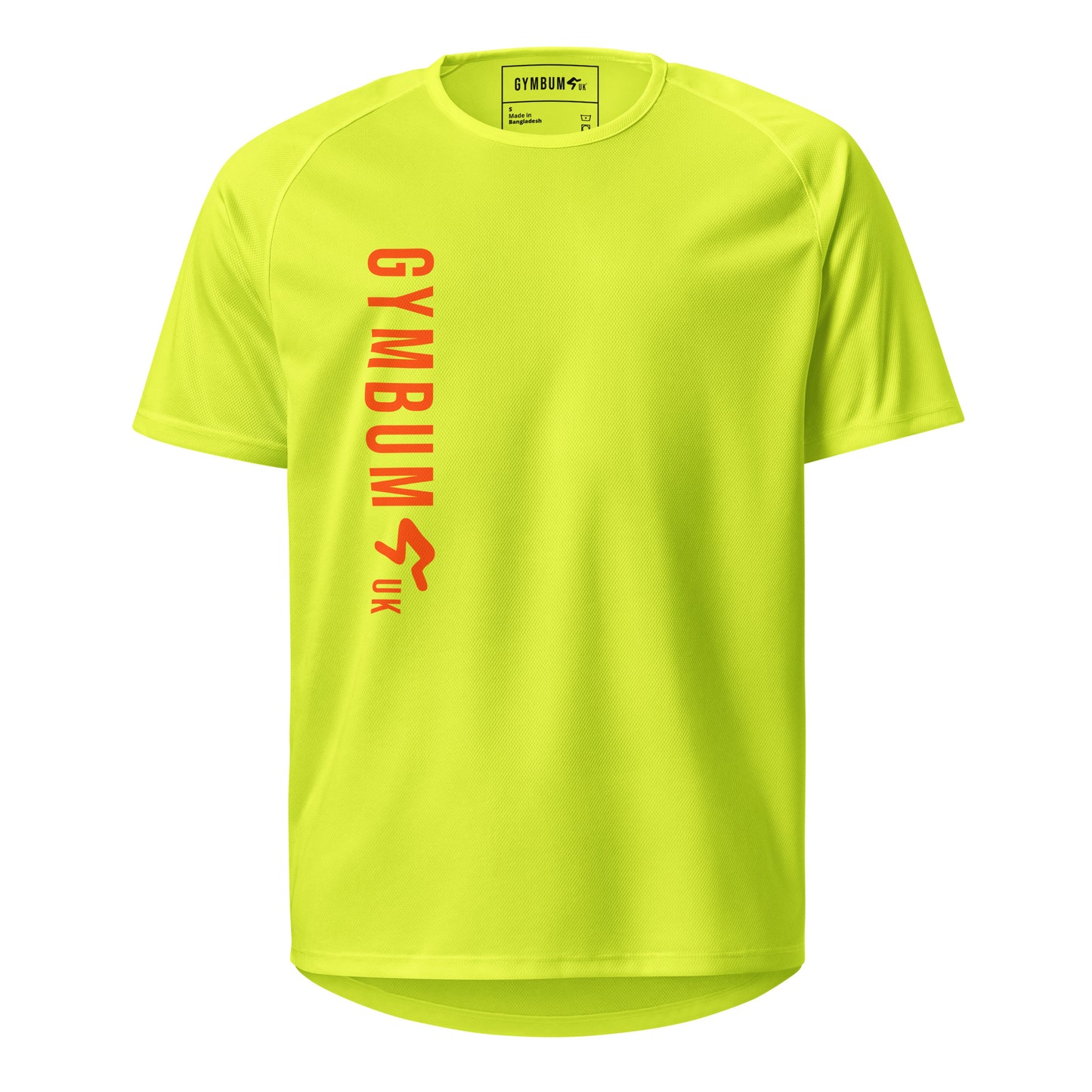 The GymbumUK Orange Long Logo Flex QuickDry Performance T-Shirt