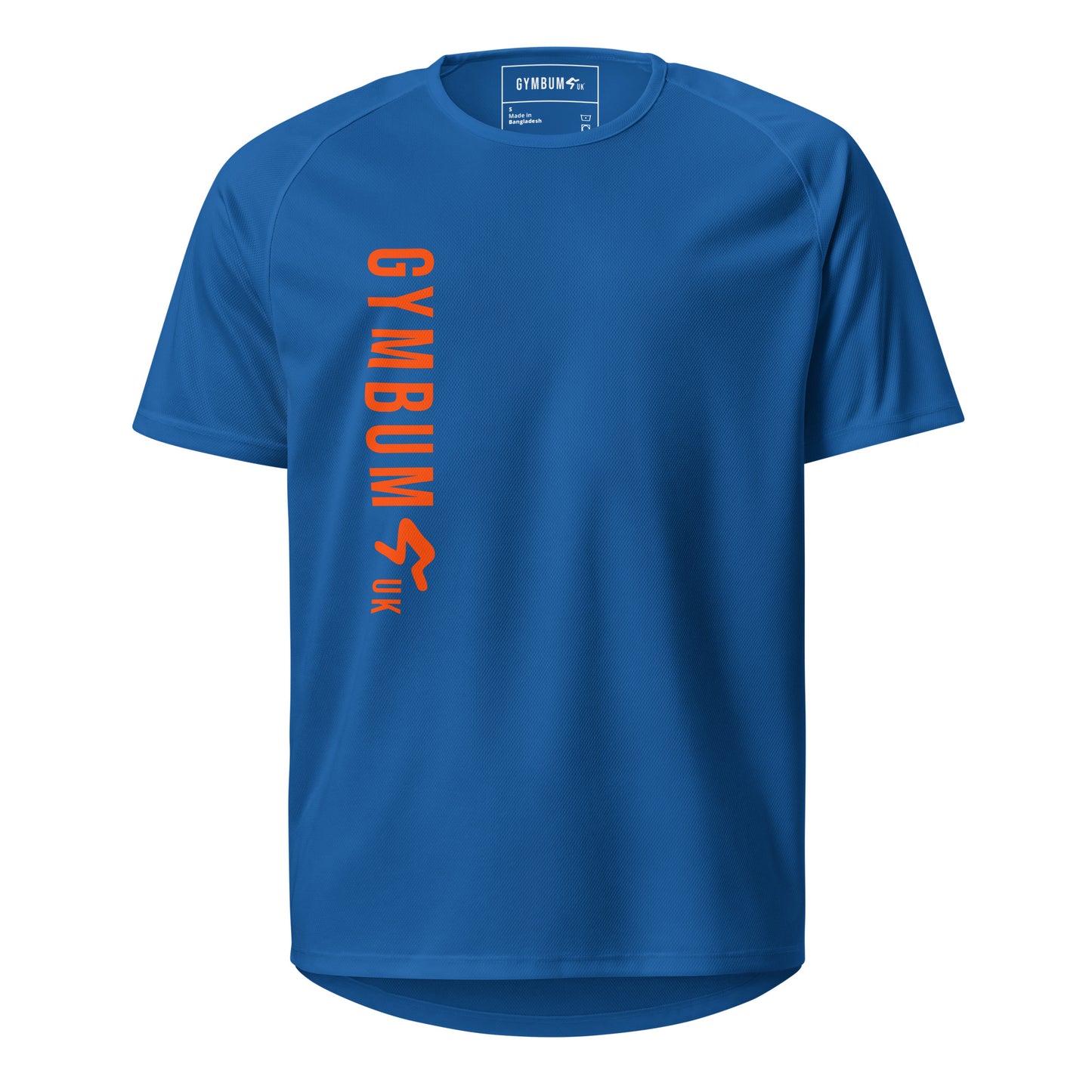 The GymbumUK Orange Long Logo Flex QuickDry Performance T-Shirt