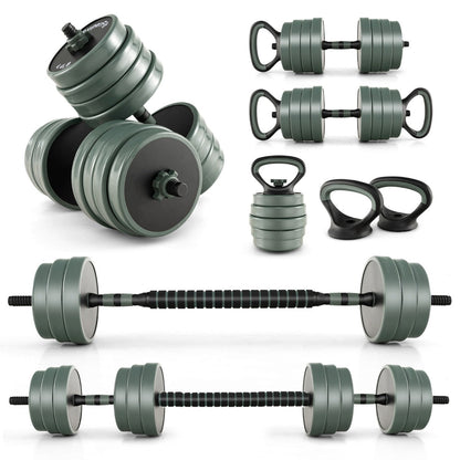 4-in-1 Weight Set with Dumbbells and Barbells