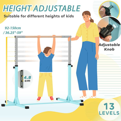 HOMCOM Adjustable Kids Gymnastics Bar Horizontal Training Steel